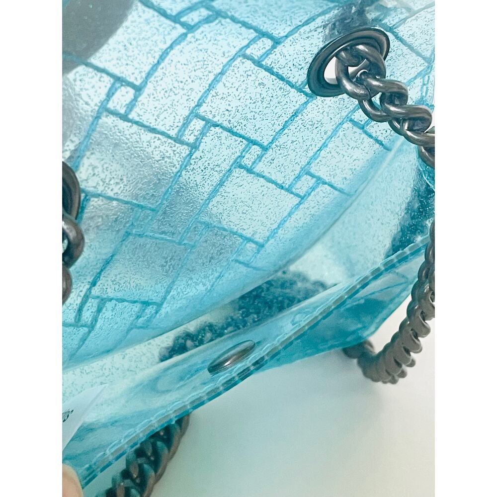 Kurt Geiger Micro Kensington Glitter Vinyl Turquoise Blue Crossbody Bag - Picture 12 of 12